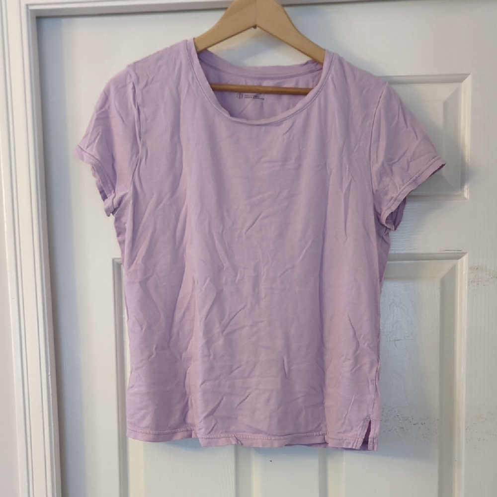 Midnight by Carole Hochman Lavender Short Sleeve Crewneck Tee Size M